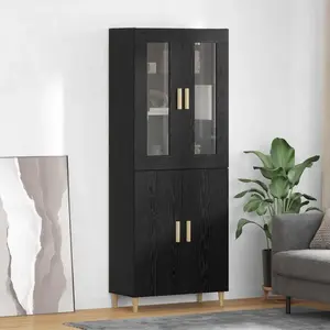 vidaXL Haut Armoire Chêne noir 69,5 x 34 x 180 cm pas cher