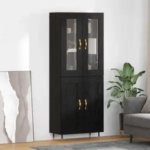 vidaXL Haut Armoire 2 pcs Chêne noir Bois d'ingénierie