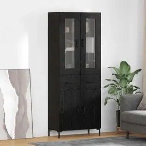 vidaXL Haut Armoire avec tiroir 2 pcs Chêne noir Bois d'ingénierie pas cher