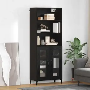 vidaXL Buffet Montage mural 2 pcs Chêne noir Bois d'ingénierie pas cher