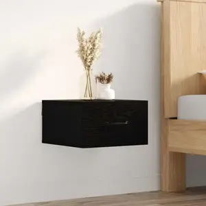 vidaXL Cabinet de chevet Chêne noir 35 x 35 x 20 cm Bois d'ingénierie pas cher