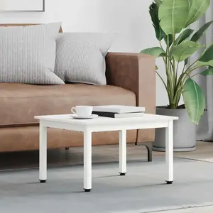 vidaXL vidaXL Table basse Blanc 60 x 50 x 36 cm Bois de pin massif pas cher