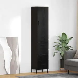 vidaXL Haut Armoire Chêne noir 34,5 x 34 x 180 cm Bois d'ingénierie pas cher