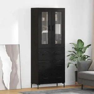vidaXL Haut Armoire avec tiroir 2 pcs Chêne noir Bois d'ingénierie pas cher