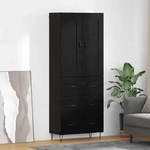 vidaXL Haut Armoire Chêne noir 69,5 x 34 x 180 cm Bois d'ingénierie