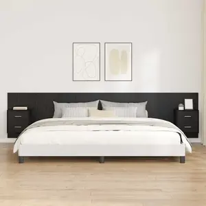 vidaXL Vidaxl Tête De Lit Avec Armoire Chêne Noir 337 X 32,5 X 80 Cm pas cher