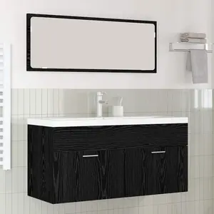 vidaXL Cabinet de salle de bain Chêne noir 100 x 38,5 x 46 cm pas cher