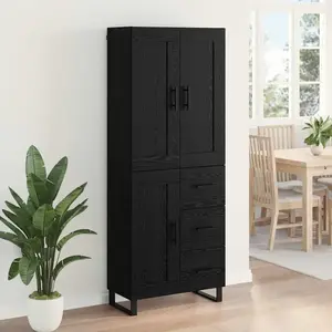 vidaXL Haut Armoire Chêne noir 69,5 x 34 x 180 cm Bois d'ingénierie pas cher