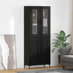 vidaXL Haut Armoire 2 pcs Chêne noir Bois d'ingénierie pas cher