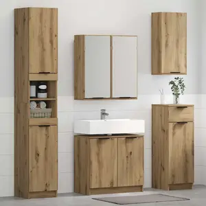 vidaXL Ensemble de mobilier de salle de bain 4 pcs Chêne artisanal pas cher