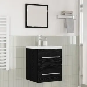 vidaXL Meuble de Lavabo de Salle de Bain Chêne noir 41 x 38,5 x 48 cm pas cher