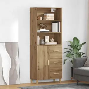 vidaXL Haut Armoire avec tiroir Chêne artisanal 69,5 x 32,5 x 180 cm pas cher