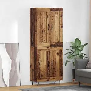 vidaXL Vidaxl Haut Armoire Bois Ancien 69,5 X 34 X 180 Cm Bois D'ingén... pas cher