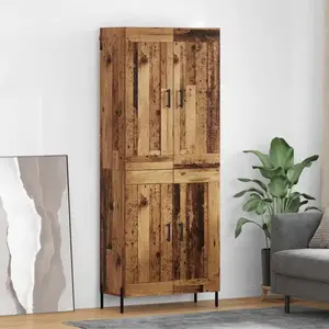 vidaXL Haut Armoire 2 pcs Bois Ancien Bois d'ingénierie pas cher