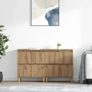 vidaXL Buffets 2 pcs Chêne artisanal 60 x 35 x 70 cm Bois d'ingénierie pas cher