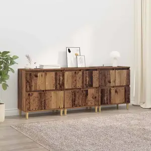 vidaXL Buffets 3 pcs Bois Ancien 60 x 35 x 70 cm Bois d'ingénierie pas cher