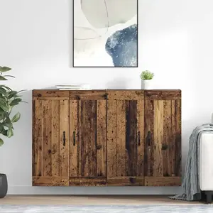 vidaXL Armoires murales 2 pcs Bois Ancien 69,5 x 34 x 90 cm pas cher