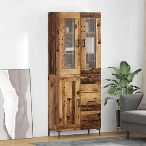 vidaXL Haut Armoire avec tiroir 2 pcs Bois ancien Bois d'ingénierie