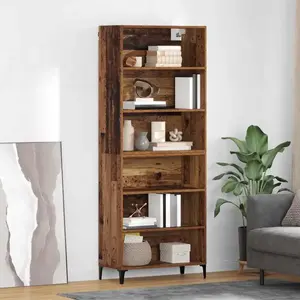 vidaXL Haut Armoire Bois Ancien 69,5 x 34 x 180 cm Bois d'ingénierie pas cher