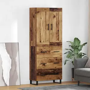 vidaXL Haut Armoire Bois ancien 69,5 x 34 x 180 cm Bois d'ingénierie pas cher