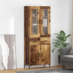 vidaXL Haut Armoire avec tiroir 2 pcs Bois ancien Bois d'ingénierie pas cher