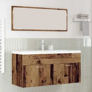vidaXL Cabinet de salle de bain Bois Ancien 100 x 38,5 x 46 cm pas cher