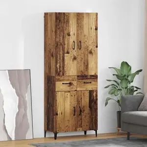 vidaXL Haut Armoire Bois Ancien 69,5 x 34 x 180 cm Bois d'ingénierie pas cher