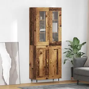 vidaXL Haut Armoire 2 pcs Bois ancien Bois d'ingénierie pas cher
