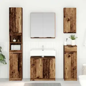 vidaXL vidaXL Ensemble de Meubles de Salle de Bain avec étagère Bois Ancien pas cher