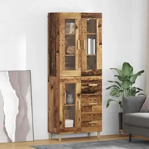 vidaXL Haut Armoire Bois Ancien 69,5 x 34 x 180 cm Bois d'ingénierie pas cher