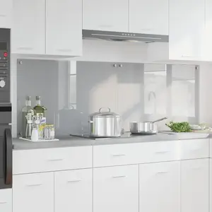 vidaXL Protection de cuisine 2 pcs Gris clair 90 x 60 cm verre trempé