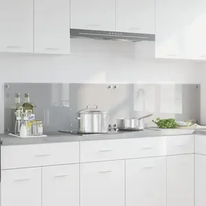 vidaXL Protection de cuisine 2 pcs Gris clair 100 x 40 cm verre trempé
