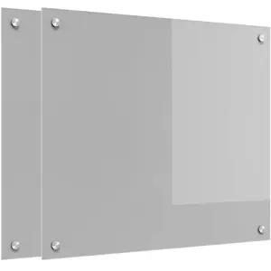 vidaXL Protection de cuisine 2 pcs Gris clair 70 x 60 cm verre trempé pas cher