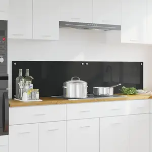 Comparateur de prix : vidaXL Protection de cuisine Noir 90 x 40 x 0.8 cm verre trempé