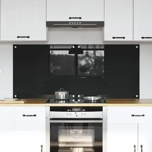 vidaXL Protection de cuisine Noir 70 x 60 x 0.8 cm verre trempé pas cher