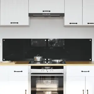 vidaXL Protection de cuisine Noir 80 x 40 x 0.8 cm verre trempé pas cher