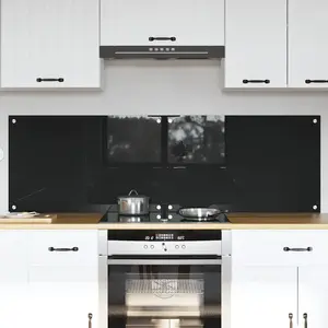 Comparateur de prix : vidaXL Protection de cuisine Noir 80 x 50 x 0.8 cm verre trempé