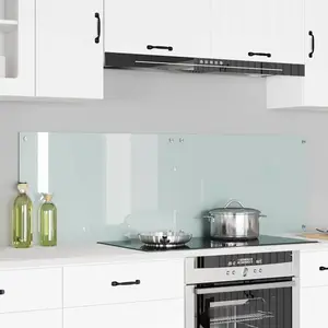 vidaXL Protection de cuisine Blanc 80 x 50 x 0.8 cm verre trempé pas cher