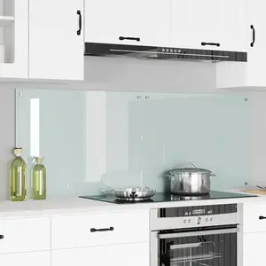 vidaXL Protection de cuisine Blanc 80 x 60 x 0.8 cm verre trempé pas cher