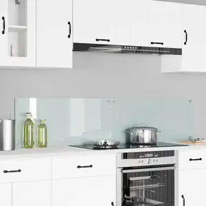 vidaXL Protection de cuisine Blanc 90 x 40 x 0.8 cm verre trempé pas cher