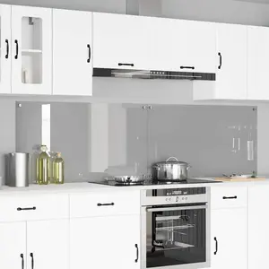 vidaXL Protection de cuisine 2 pcs Gris clair 110 x 60 cm verre trempé pas cher