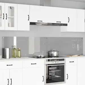 vidaXL Protection de cuisine 2 pcs Gris clair 120 x 50 cm verre trempé