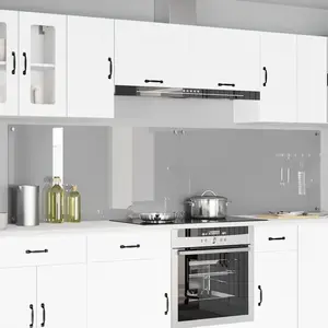 vidaXL Protection de cuisine 2 pcs Gris clair 120 x 60 cm verre trempé