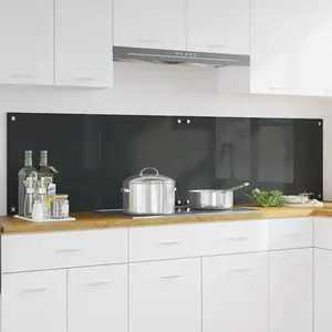 Comparateur de prix : vidaXL Protection de cuisine 2 pcs Gris foncé 100 x 50 cm verre trempé