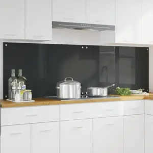 Comparateur de prix : vidaXL Protection de cuisine 2 pcs Gris foncé 100 x 60 cm verre trempé