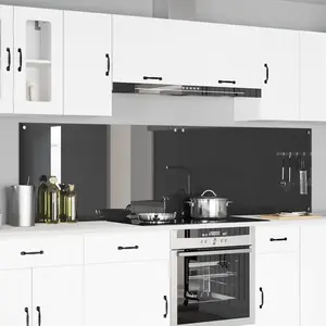 vidaXL Protection de cuisine 2 pcs Gris foncé 110 x 60 cm verre trempé