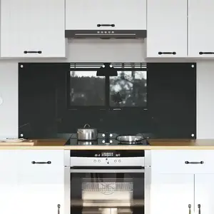 vidaXL Protection de cuisine 2 pcs Gris foncé 70 x 60 cm verre trempé