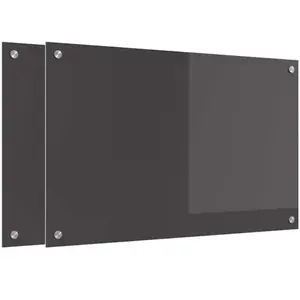 vidaXL Protection de cuisine 2 pcs Gris foncé 80 x 50 cm verre trempé