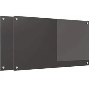 Comparateur de prix : vidaXL Protection de cuisine 2 pcs Gris foncé 90 x 50 cm verre trempé