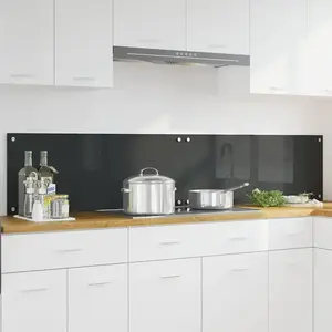 Comparateur de prix : vidaXL Protection de cuisine 2 pcs Gris foncé 100 x 40 cm verre trempé